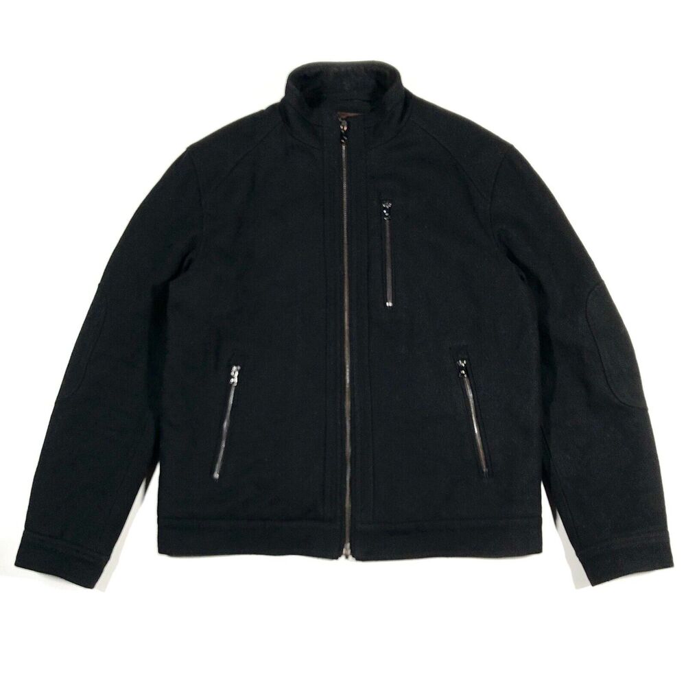 Michael Kors Wool Quilted Inside Full Zip Jacket Black size Medium M B6